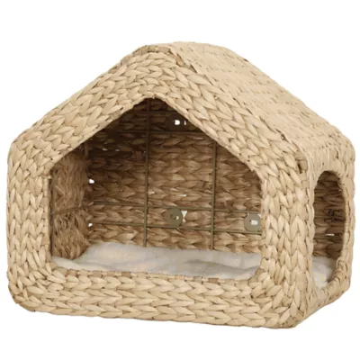PawHut Cat Wall Shelf, Wall Mounted Cat House with Washable Cushion - Image 1