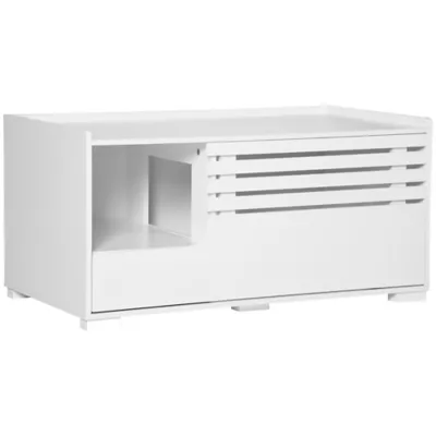 PawHut Hidden Cat Litter Box Furniture, Cat Litter Box Enclosure with Storage Compartments - Image 1
