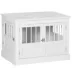 PawHut 31" Dog Crate Furniture End Table with Three Doors for Small Dogs, White image thumbnail 1