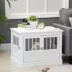 PawHut 31" Dog Crate Furniture End Table with Three Doors for Small Dogs, White image thumbnail 2