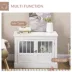 PawHut 31" Dog Crate Furniture End Table with Three Doors for Small Dogs, White image thumbnail 4