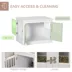 PawHut 31" Dog Crate Furniture End Table with Three Doors for Small Dogs, White image thumbnail 5