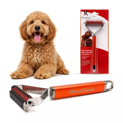 Warren London Dematting Rake Brush For Dogs & Cats W/ Skin Friendly Rounded Edges & Ergonomic Handle - Image 1
