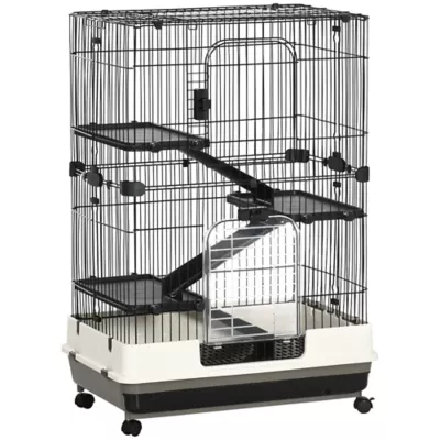 PawHut 45"H Cage, 4-Level Cage for Ferret, Chinchilla, Hedghog, Bunny, Guinea Pig, Small Animal - Image 1