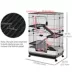 PawHut 45"H Cage, 4-Level Cage for Ferret, Chinchilla, Hedghog, Bunny, Guinea Pig, Small Animal image thumbnail 3
