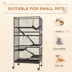 PawHut 6-Tier Rolling Small Animal Cage for Rabbit, Ferret, Chinchilla, Rat image thumbnail 4