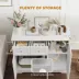 PawHut Cat Litter Box Enclosure with Drawer, Storage, Anti-tip Kit image thumbnail 6