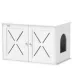 PawHut Hidden Cat Litter Box Enclosure with Double Doors, Hole image thumbnail 1