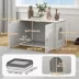 PawHut Hidden Cat Litter Box Enclosure with Double Doors, Hole image thumbnail 3