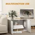 PawHut Hidden Cat Litter Box Enclosure with Double Doors, Hole image thumbnail 4