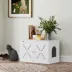 PawHut Hidden Cat Litter Box Enclosure with Double Doors, Hole image thumbnail 7