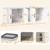 PawHut Cat Litter Box Enclosure with Double Room, Scratching Board for 2 Cats image thumbnail 3