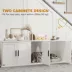 PawHut Cat Litter Box Enclosure with Double Room, Scratching Board for 2 Cats image thumbnail 5