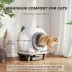 PawHut Automatic Cat Litter Box with App Control, Odor Isolation, Safety Protection, Anti-Pinch image thumbnail 3