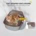 PawHut Stainless Steel Cat Litter Box with High Sided Enclosure, Scoop, Non-Sticky & Anti-Urine Leak image thumbnail 4