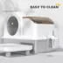 PawHut Extra Large Stainless Steel Cat Litter Box w/ High Sides, Removable Lid, Scoop image thumbnail 7