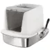 PawHut Large Stainless Steel Litter Box, Enclosed Metal Cat Litter Tray with Scoop, Deodoriser Bag image thumbnail 1