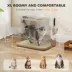 PawHut XL Stainless Steel Litter Box w/ 100° Flip Top, Scoop, Side Top Dual Entry, Odor Free image thumbnail 3