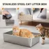 PawHut XL Stainless Steel Litter Box w/ 100° Flip Top, Scoop, Side Top Dual Entry, Odor Free image thumbnail 4