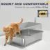 PawHut XL Stainless Steel Cat Litter Box for Big and Multiple Cats with High Wall Side, Scoop image thumbnail 7