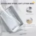 PawHut Stainless Steel Litter Box, XL High Sided Cat Litter Box with Scoop, Anti Leakage image thumbnail 4