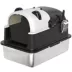 PawHut Panda Style XL Stainless Steel Cat Litter Box with Lid, Enclosed Kitty Litter Box with Scoop image thumbnail 1