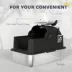 PawHut Panda Style XL Stainless Steel Cat Litter Box with Lid, Enclosed Kitty Litter Box with Scoop image thumbnail 6