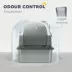 PawHut Panda Style XL Stainless Steel Cat Litter Box with Lid, Enclosed Kitty Litter Box with Scoop image thumbnail 7