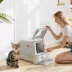 PawHut 80L XL Stainless Steel Cat Litter Box for Big Cats with Flip Cover, Pull-Out Drawer Tray image thumbnail 2
