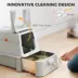 PawHut 80L XL Stainless Steel Cat Litter Box for Big Cats with Flip Cover, Pull-Out Drawer Tray image thumbnail 4