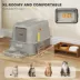 PawHut 80L XL Stainless Steel Cat Litter Box for Big Cats with Flip Cover, Pull-Out Drawer Tray image thumbnail 5