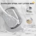 PawHut Stainless Steel Cat Litter Box, Cat Litter Box with High Side and Scoop, Anti-Leakage image thumbnail 4