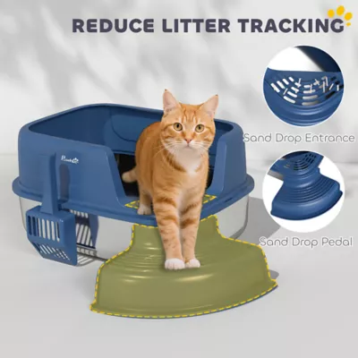 PawHut Stainless Steel Cat Litter Box, Cat Litter Box with High Side and Scoop, Anti-Leakage - Image 5