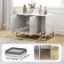 PawHut Cat Litter Box Enclosure with Tall Legs, Litter Mat, Fits Most Litter Box's image thumbnail 3