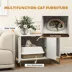 PawHut Cat Litter Box Enclosure with Tall Legs, Litter Mat, Fits Most Litter Box's image thumbnail 4