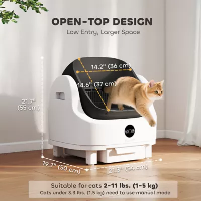 PawHut Open-Top Self Cleaning Cat Litter Box, Automatic Cat Litter Box with Integrated Safety - Image 3
