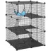 PawHut 3 Tier Cat Cage Crate, DIY Pet Playpen with 3 Doors, Ladders, Hammock, Platforms, Playpen image thumbnail 1