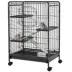 PawHut 37"H Cage, 4-Tier Rolling Rabbit, Ferret, Rat, Chinchilla Cage with Removable Tray image thumbnail 1