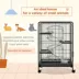 PawHut 37"H Cage, 4-Tier Rolling Rabbit, Ferret, Rat, Chinchilla Cage with Removable Tray image thumbnail 4