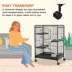 PawHut 37"H Cage, 4-Tier Rolling Rabbit, Ferret, Rat, Chinchilla Cage with Removable Tray image thumbnail 5