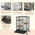 PawHut 37"H Cage, 4-Tier Rolling Rabbit, Ferret, Rat, Chinchilla Cage with Removable Tray image thumbnail 6