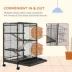 PawHut 37"H Cage, 4-Tier Rolling Rabbit, Ferret, Rat, Chinchilla Cage with Removable Tray image thumbnail 7