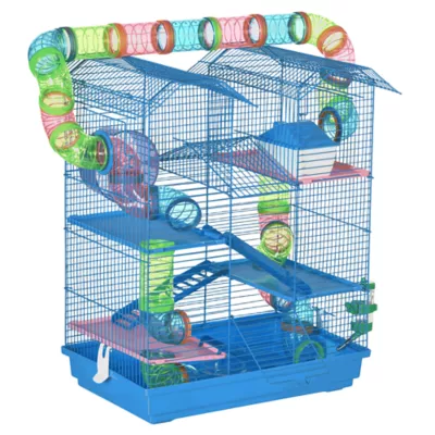 PawHut Hamster Habitat, 5 Tiers with Tunnel Tube System, Exercise Wheel and Water Bottle - Image 1