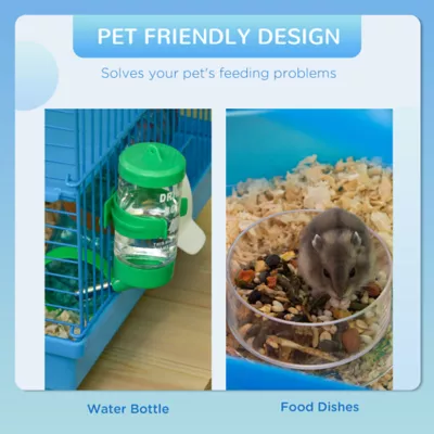 PawHut Hamster Habitat, 5 Tiers with Tunnel Tube System, Exercise Wheel and Water Bottle - Image 5