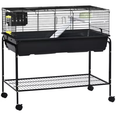 PawHut Small Animal Cage Deluxe Pet Habitat for Rabbit, Guinea Pig, Chinchilla, Rat - Image 1
