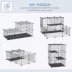 PawHut 39 Pcs Small Animal Cage Metal Wire with Ramps for Rabbit, Chinchilla, Rat, Guinea Pig image thumbnail 4