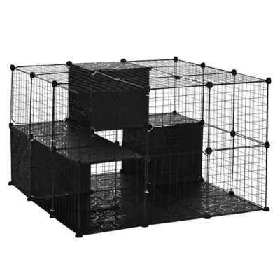 PawHut 56 Panels Pet Playpen Small Animal Cage - Image 1