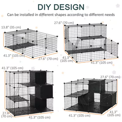 PawHut 56 Panels Pet Playpen Small Animal Cage - Image 4