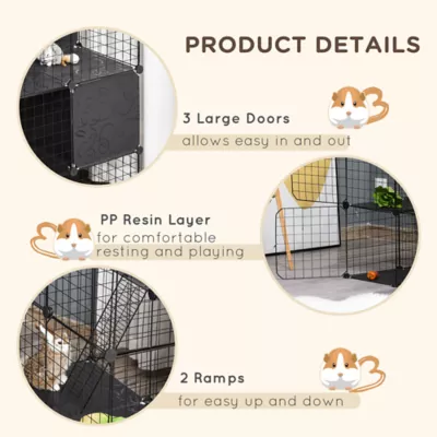 PawHut 56 Panels Pet Playpen Small Animal Cage - Image 5