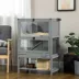 PawHut Wooden Hamster Cage, Hutch with Storage, Sliding Tray Seesaw Running Wheel Lockable Roof image thumbnail 2